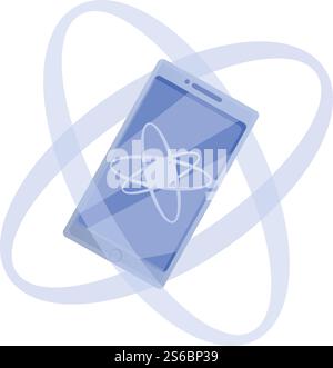Smartphone gyroscope icon. Cartoon of smartphone gyroscope vector icon for web design isolated on white background. Smartphone gyroscope icon, cartoon style Stock Vector