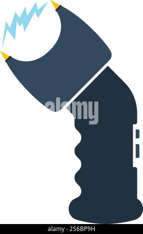 Police Stun Gun Icon. Flat Color Ladder Design. Vector Illustration ...