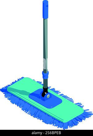 Cleaning mop icon. Isometric of cleaning mop vector icon for web design isolated on white background. Cleaning mop icon, isometric style Stock Vector
