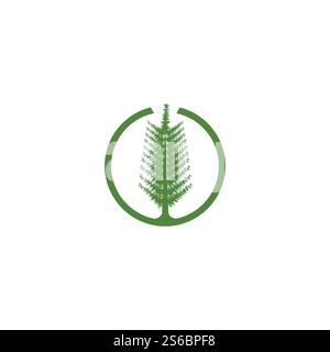 Pine tree ilustration logo vector design Stock Vector