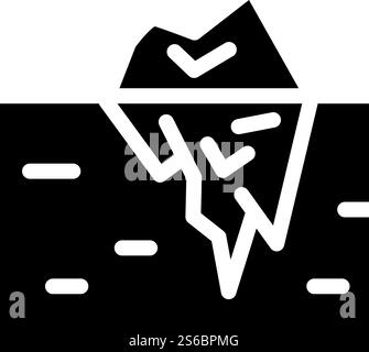 iceberg melting glyph icon vector. iceberg melting sign. isolated contour symbol black illustration. iceberg melting glyph icon vector symbol illustration Stock Vector