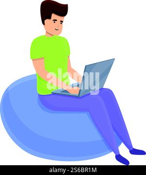 Outsource remote work icon. Cartoon of outsource remote work vector icon for web design isolated on white background. Outsource remote work icon, cartoon style Stock Vector
