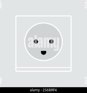 Austria Electrical Socket Icon. Flat Color Design. Vector Illustration. Stock Vector