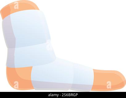 Foot medical bandage icon. Cartoon of foot medical bandage vector icon for web design isolated on white background. Foot medical bandage icon, cartoon style Stock Vector