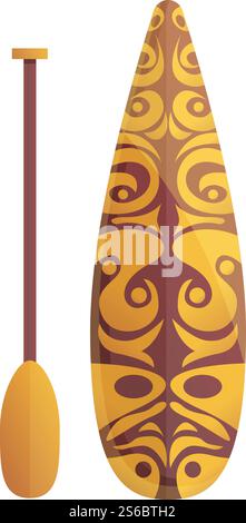 Fitness sup surfing icon. Cartoon of fitness sup surfing vector icon for web design isolated on white background. Fitness sup surfing icon, cartoon style Stock Vector
