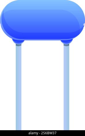 Blue capacitor icon. Cartoon of blue capacitor vector icon for web design isolated on white background. Blue capacitor icon, cartoon style Stock Vector
