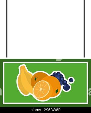 Fruits Market Department Icon. Flat Color Design. Vector Illustration. Stock Vector