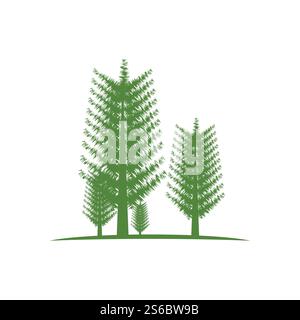 Pine tree ilustration logo vector design Stock Vector