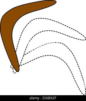 Icon Of Boomerang. Editable Outline With Color Fill Design. Vector Illustration. Stock Vector