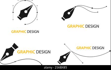 Pentool icon flat design vector Stock Vector