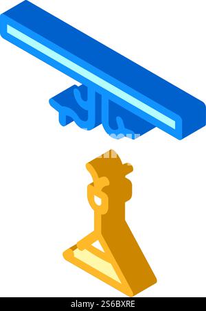 chandelier installation isometric icon vector. chandelier installation sign. isolated symbol illustration. chandelier installation isometric icon vector sign illustration Stock Vector