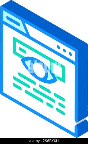 search web site seo optimization isometric icon vector. search web site seo optimization sign. isolated symbol illustration. search web site seo optimization isometric icon vector illustration Stock Vector