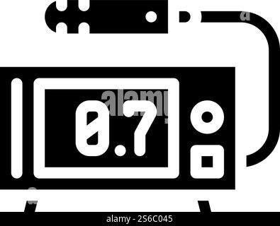 geiger counter glyph icon vector. geiger counter sign. isolated contour symbol black illustration. geiger counter glyph icon vector black illustration Stock Vector
