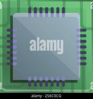 Ai processor icon. Cartoon of ai processor vector icon for web design isolated on white background. Ai processor icon, cartoon style Stock Vector