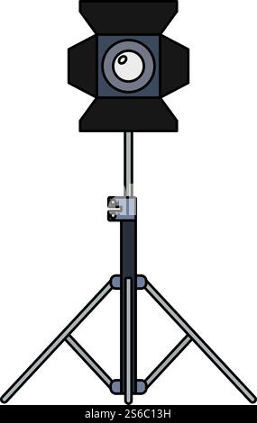 Stage Projector Icon. Editable Outline With Color Fill Design. Vector Illustration. Stock Vector