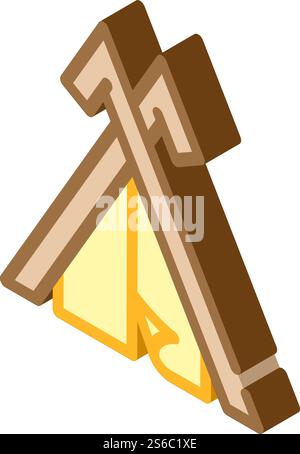 viking house isometric icon vector. viking house sign. isolated symbol illustration. viking house isometric icon vector sign illustration Stock Vector