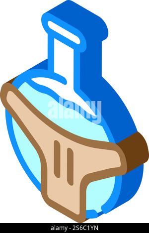 flask with liquid isometric icon vector. flask with liquid sign. isolated symbol illustration. flask with liquid isometric icon vector illustration Stock Vector