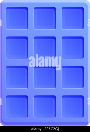 Empty ice cube tray icon. Cartoon of empty ice cube tray vector icon for web design isolated on white background. Empty ice cube tray icon, cartoon style Stock Vector