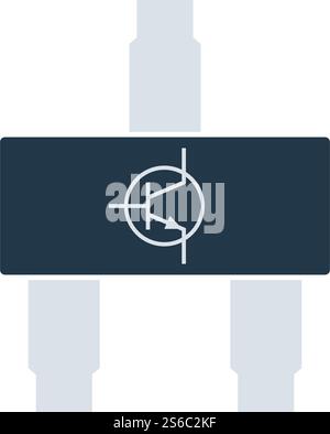 Smd Transistor Icon. Flat Color Design. Vector Illustration. Stock Vector