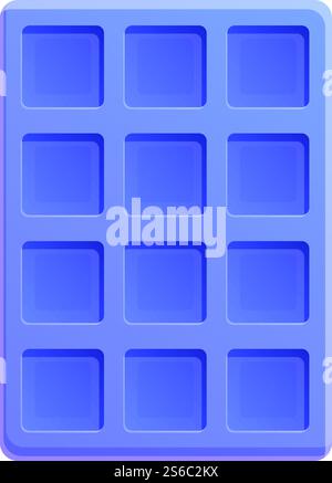 Rubber ice cube tray icon. Cartoon of rubber ice cube tray vector icon for web design isolated on white background. Rubber ice cube tray icon, cartoon style Stock Vector