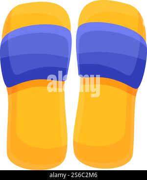 Rubber beach sandals icon. Cartoon of rubber beach sandals vector icon for web design isolated on white background. Rubber beach sandals icon, cartoon style Stock Vector