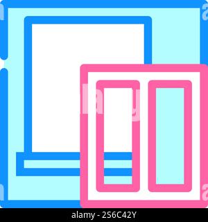 window installation color icon vector. window installation sign. isolated symbol illustration. window installation color icon vector flat illustration Stock Vector