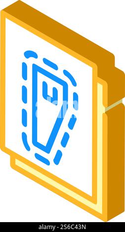 sewing pattern isometric icon vector. sewing pattern sign. isolated symbol illustration. sewing pattern isometric icon vector sign illustration Stock Vector