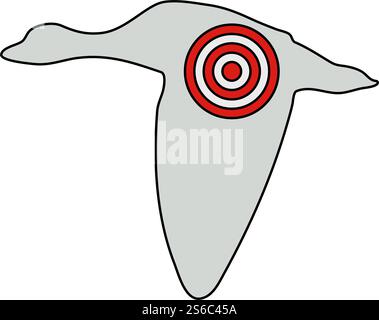 Icon Of Flying Duck Silhouette With Target Stock Vector Image & Art - Alamy