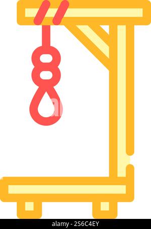 medieval gallows line icon vector. medieval gallows sign. isolated ...