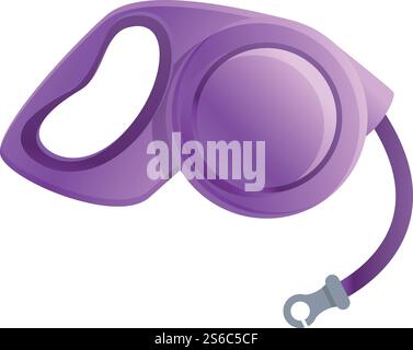 Retractable pet leash icon. Cartoon of retractable pet leash vector icon for web design isolated on white background. Retractable pet leash icon, cartoon style Stock Vector