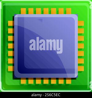 Quantum processor icon. Cartoon of quantum processor vector icon for web design isolated on white background. Quantum processor icon, cartoon style Stock Vector