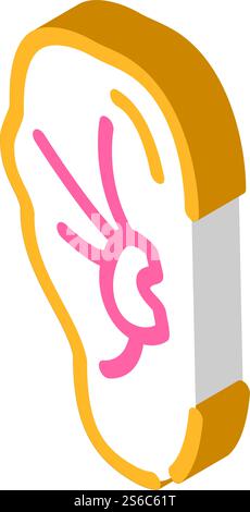 broken wrestler boxer ear isometric icon vector. broken wrestler boxer ear sign. isolated symbol illustration. broken wrestler boxer ear isometric icon vector illustration Stock Vector