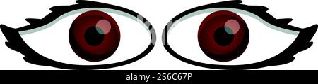 Brown eyes icon. Cartoon of brown eyes vector icon for web design isolated on white background. Brown eyes icon, cartoon style Stock Vector