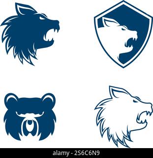 Bear ilustration logo vector template Stock Vector