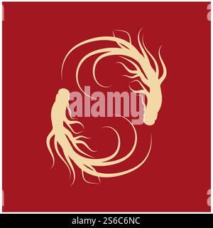 Ginseng Wave Logo Template vector symbol nature Stock Vector