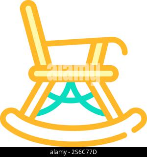 rocking chair color icon vector. rocking chair sign. isolated symbol illustration. rocking chair color icon vector illustration Stock Vector
