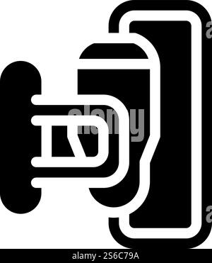power unit glyph icon vector. power unit sign. isolated contour symbol black illustration. power unit glyph icon vector black illustration Stock Vector