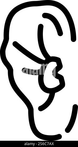 broken wrestler boxer ear line icon vector. broken wrestler boxer ear sign. isolated contour symbol black illustration. broken wrestler boxer ear line icon vector illustration Stock Vector