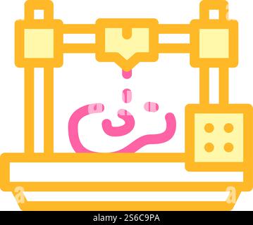 printing prostheses on 3d printer color icon vector. printing prostheses on 3d printer sign. isolated symbol illustration. printing prostheses on 3d printer color icon vector illustration Stock Vector
