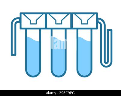 Water purification isolated icon, faucet, recycle pump and wastewater treatment vector. Filtration, filter on pipes, house piping and distilled drink. Reservoirs and plumbing, cartridges and tube. Purification and water filtration, wastewater treatment, isolated icon Stock Vector