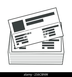 Business visit card or badge pile, printing studio and typography isolated object vector. Stationery design, printed out paper, corporate identity. E-mail and contacts, branding, print service. Visit cards pile, printing studio and typography, stationery design Stock Vector