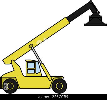 loader crane port line icon vector illustration Stock Vector Image ...