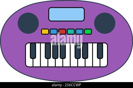Synthesizer Toy Icon. Editable Outline With Color Fill Design. Vector Illustration. Stock Vector
