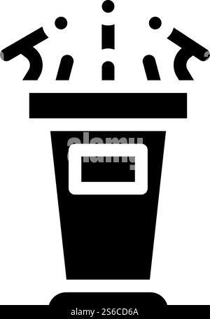 tribune for interview glyph icon vector. tribune for interview sign. isolated contour symbol black illustration. tribune for interview glyph icon vector illustration Stock Vector