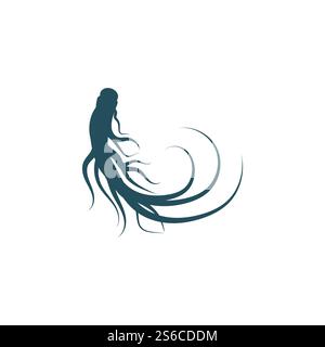 Ginseng Wave Logo Template vector symbol nature Stock Vector