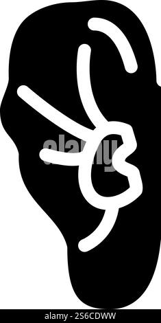 broken wrestler boxer ear glyph icon vector. broken wrestler boxer ear sign. isolated contour symbol black illustration. broken wrestler boxer ear glyph icon vector illustration Stock Vector