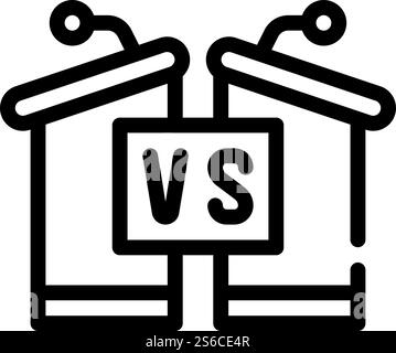 debates line icon, outline symbol, vector illustration, concept sign ...