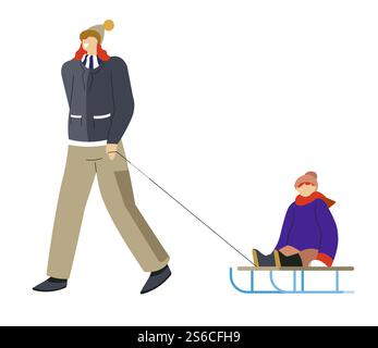 parent-and-child-on-sleigh-