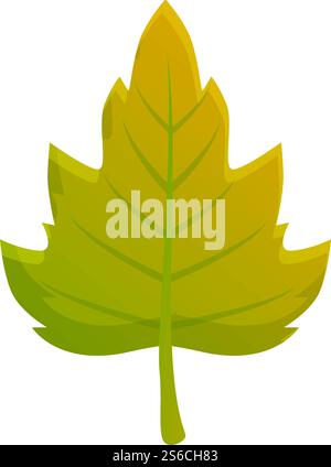 Viburnum autumn green leaf icon. Cartoon of viburnum autumn green leaf vector icon for web design isolated on white background. Viburnum autumn green leaf icon, cartoon style Stock Vector
