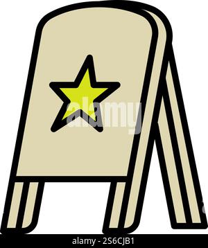 Wood board outdoor advertising icon. Outline wood board outdoor advertising vector icon for web design isolated on white background. Wood board outdoor advertising icon, outline style Stock Vector